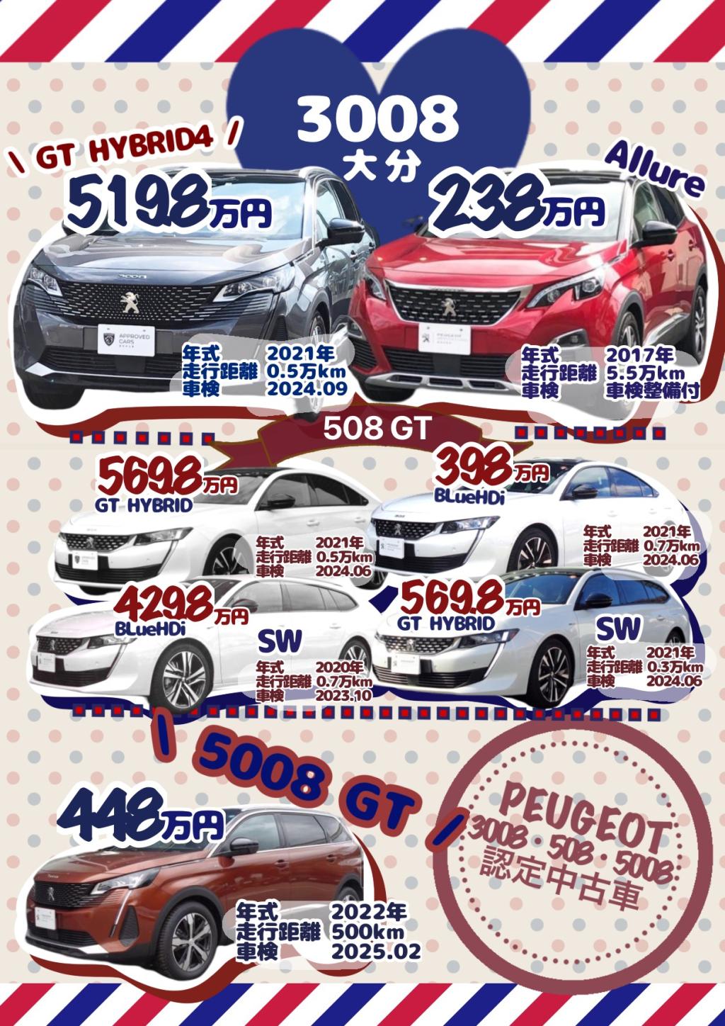 ③【3008/508/5008】中古車情報